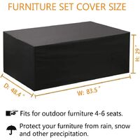 Rectangular Table Cover Waterproof Outdoor Sectional Furniture Set Cover, Table Chair Sofa Covers, Dust Proof Anti UV/Wind Furniture Protective Cover (Rectangular 83.5" Lx48.4 Wx29 H)