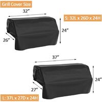 32-37 inch Grill Cover Island BBQ Built-in Grill Top Cover Heavy Duty Waterproof Barbecue Gas Grill Cover Water-Resistant Grill Head Cover, Fits Most Grills
