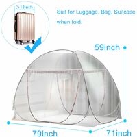 Pop Up Mosquito Net Tent with Bottom, Folding Design for Bedroom and Outdoor Trip,Easy to Install and Wash for Twin to King Size Bed (79 x71x59 inch,Brown)