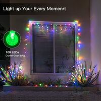 Outdoor String Lights, 49FT Christmas Fairy Twinkle Globe Lights with 100 LED Warm White Multi Colors, 11Mode&Remote, Indoor Waterproof USB Powered Lights for Bedroom Patio Garden Camping Decor