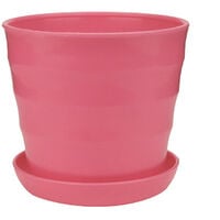 Home Flowers Pot Creative Eco-friendly Colourful Mini Round Plastic Plant Flower Pot Garden Home Office Decor Planter pink