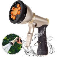 Spray Lawn Watering Multi-Function Car Wash High Pressure Durable Hand-Held Tools Hose Sprinkle Nozzle 9 Adjustable Patterns