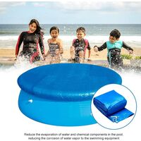 183 cm round waterproof swimming pool cover with rope ties, resistant to water resistance dust, easy to use install for inflatable pools, blue