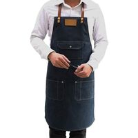 Durable Work Apron, Denim Cooking Apron with Heavy Duty Pockets Unisex Denim Overalls for Painter Restaurant Cafe BBQ