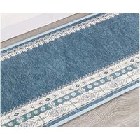 Anti-slip Kitchen Mat Carpet Front EviePolyester Floor Mat for Living Room Bedroom Bathroom Hallway Blue M: 50 * 120cm