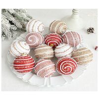 Christmas Ornaments Colorful Balls Christmas Tree Decoration 8CM Hanging Ball Festival Decoration Supplies-Champagne