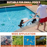 Pool Vacuum Cleaner, Manual Above Ground Pool Vacuum Cleaner with Brush with 5 Scoops and 2 Net Bags Spa Pool Vacuum Cleaner with Brushes for Swimming Pool Cleaning