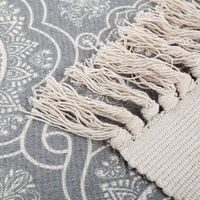 Cotton Rug with Tassels Hand-woven / Washable Mat for Bedroom, Kitchen, Laundry (60 x 130cm)