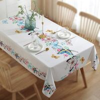 Waterproof Tablecloths, Coffee Table Mat, Non-slip PVC Rectangular Tablecloth, Anti-Oily and Anti-Fade Table Cover for Kitchen, Dining Room, Warm Pattern ， 3,100 * 160