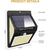 [4 Pack] 140LED Solar Security Lights Outdoor, Litogo Solar Motion Sensor Lights 270ºWide Angle Waterproof Solar Powered Durable Wall Lights Outside 3 Modes for Garden Fence Door Yard Garage Pathway [Energy Class A+++]