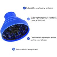 Blower Fan Diffuser Hair Dryer Foldable Cover Shape Silicone Foldable Styling Tool Foldable Accessory Suitable (Blue)