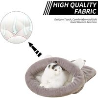 Fleece Soft Cat Sleeping Bag Windproof Snuggle Sack Blanket Mat for Dog and Puppy MZ042 (M, Grey)