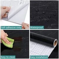 60*300cm Sticky Back Plastic Roll Black Marble Self Adhesive Wallpaper,Furniture Stickers Marble Effect Contact Paper