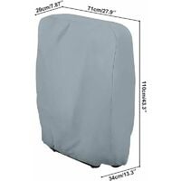Protective Cover for Folding Sun Lounger, Dustproof Garden Bouncer Cover, Waterproof W70 × H110cm (Gray)