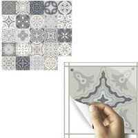 Tile Stickers for Bathroom and Kitchen, 24 Pieces Tile Stickers Waterproof Wall Sticker, 2D Adhesive Tile Stickers for Walls Tiles Decor (20X20cm)