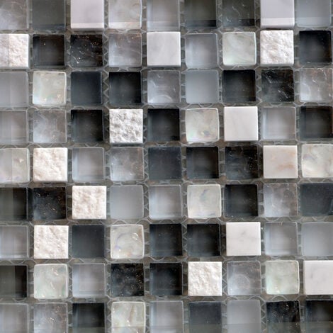 Mosaïque Marbre et Verre Glacier Gris - vendu par carton de 0.92 m²