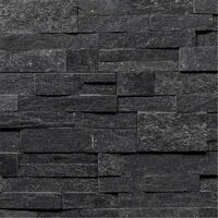 Parement Quartzite Shiny Black ép.2/3cm - Vendu par lot de 0.522 m²