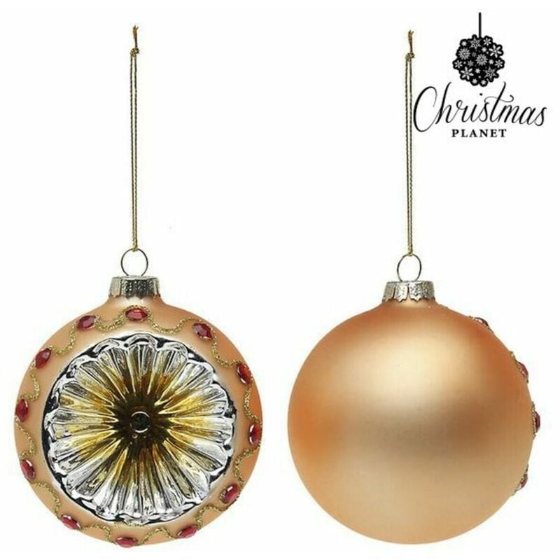 Bolas de Navidad 8 cm (2 uds) Cristal Dorado 8422259451730 S1107267 BigBuy Christmas