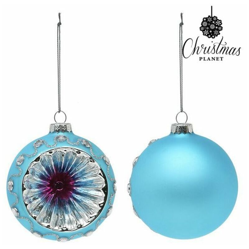 Bolas de Navidad 8 cm (2 uds) Cristal Azul 8422259451693 S1107266 BigBuy Christmas