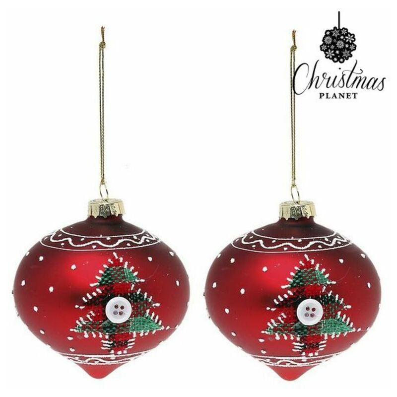 Bolas de Navidad 8 cm (2 uds) Cristal Rojo 8422259451792 S1107269 BigBuy Christmas