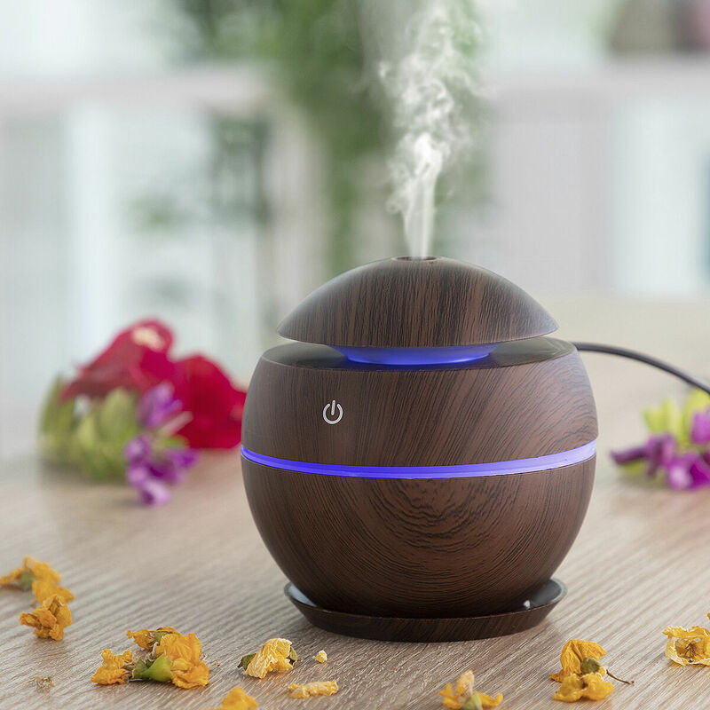 Mini Humidificador Difusor de Aromas Dark Walnut InnovaGoods 8435527814588 V0101198 InnovaGoods