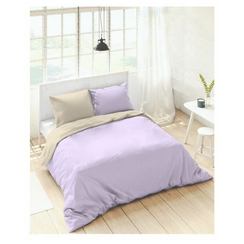 Funda Naturals Bicolor violeta beige cama de 150 240 x 270 8434211716627 s2801588