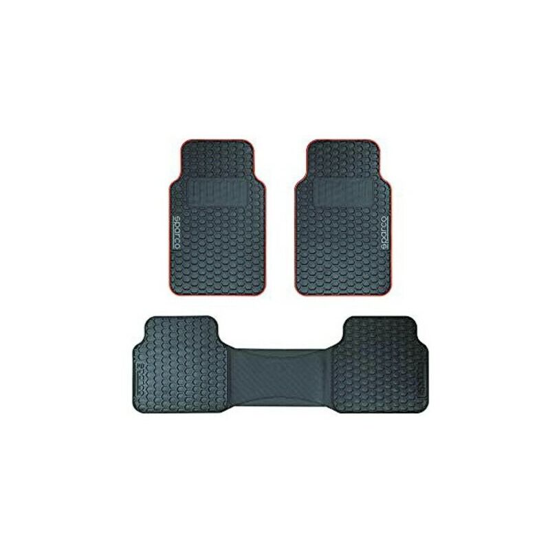 Set de Alfombrillas para Coche Sparco F500 Universal Negro/Rojo (3 pcs) 6922516320028 S3701045 Sparco