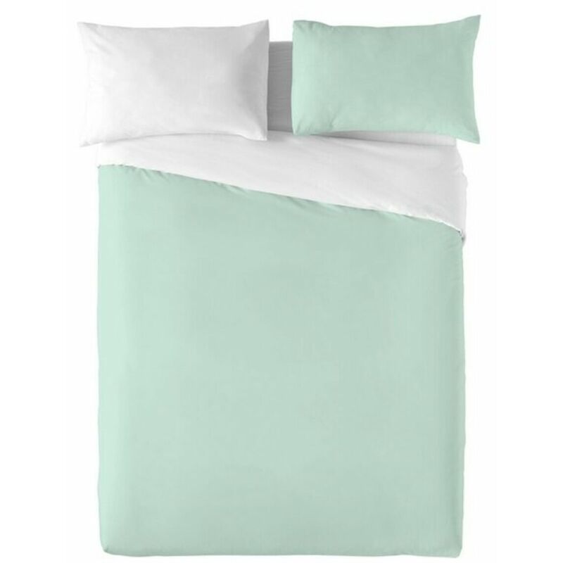 Funda Nórdica Naturals Bicolor Blanco Verde Cama de 90 (150 x 270 cm) 8434211716542 S2801558 Naturals