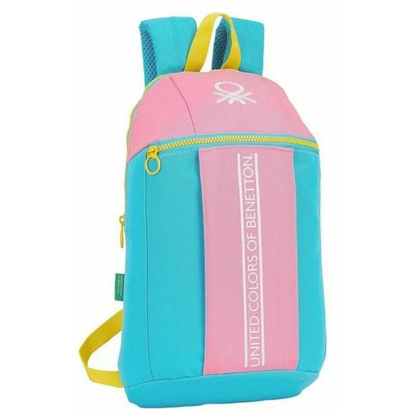 Mochila Infantil Benetton color block rosa turquesa amarillo 22 x 39 10 cm 8412688394173 s4302045 m821 22cm 39cm 10cm.