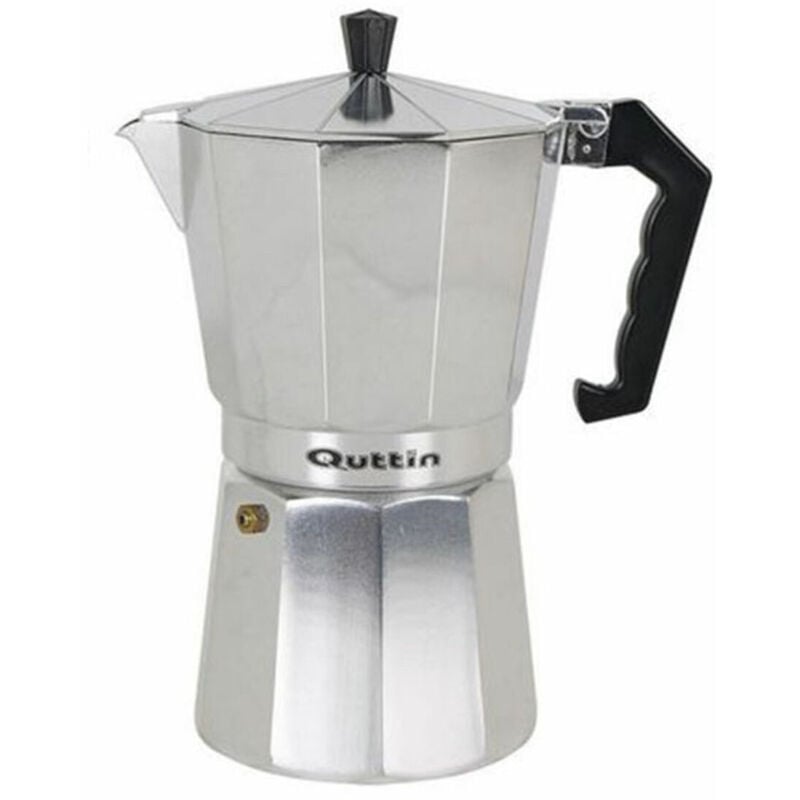 Quttin Cafetera Italiana de induccion mediana. todo tipo cocinas. moka express. aluminio. mango silicona aislante. valvula seguridad. calidad. 6 servicios 8433774683285 s2202076