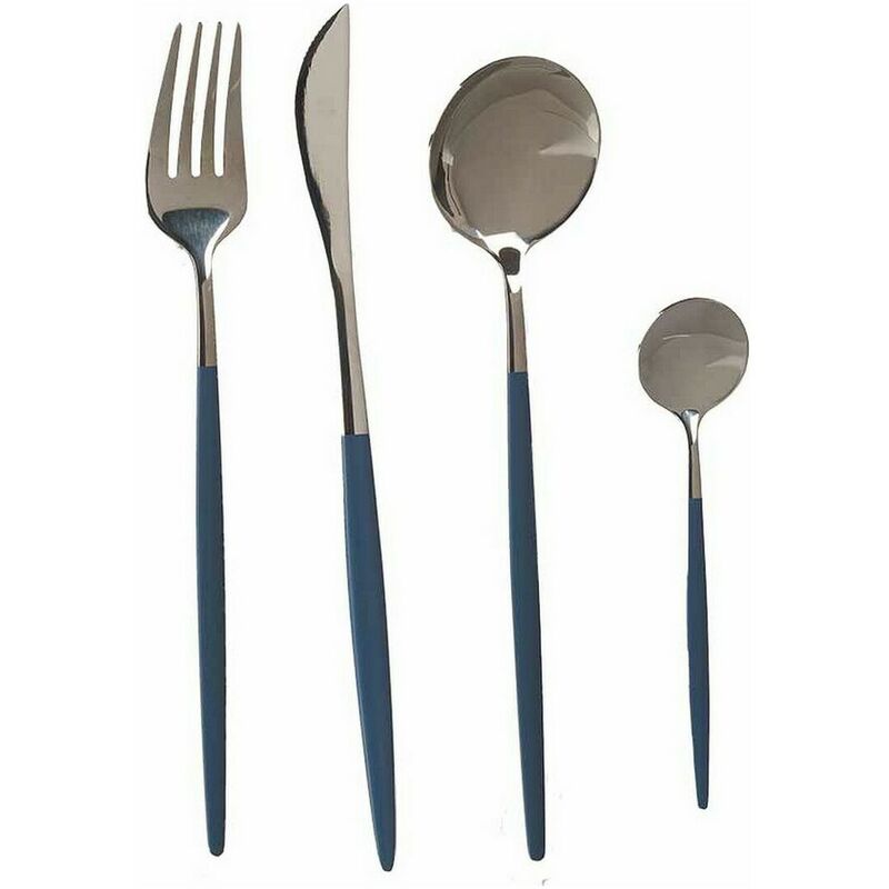 Set de Cubiertos Plateado Gris Acero Inoxidable (8 pcs) 8430852752239 S3610006 Kinvara