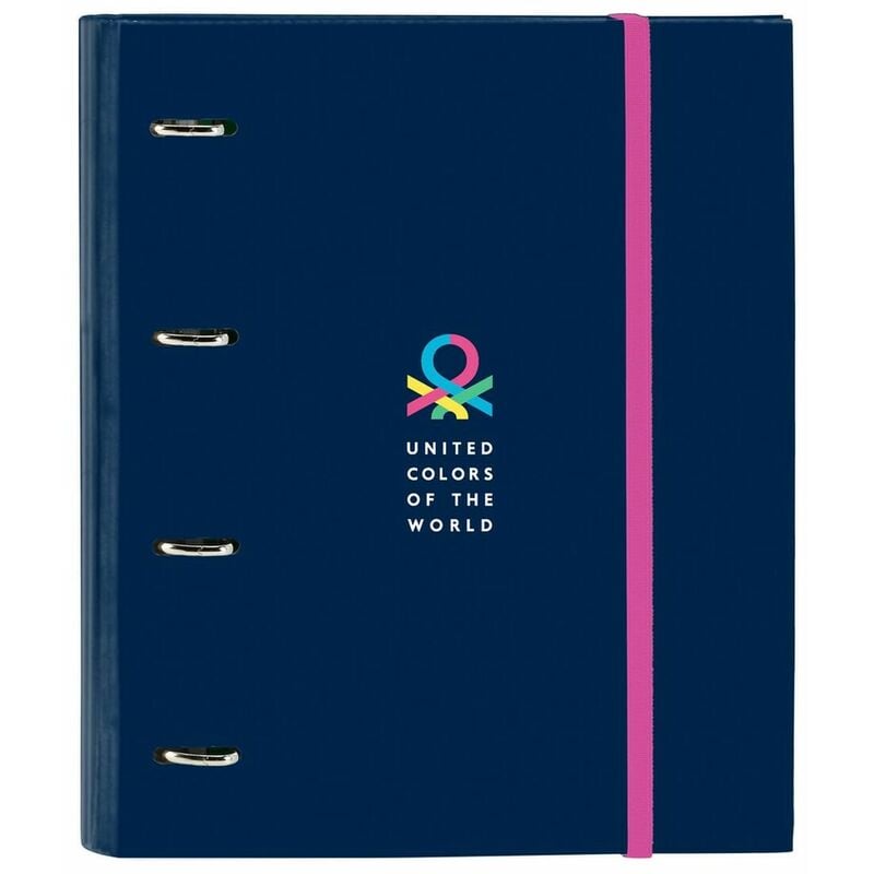 Carpeta de anillas Benetton Corazones A4 Multicolor Azul marino (35 mm) 8412688457335 S4305607 Benetton