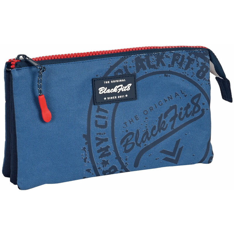 Estuche Escolar BlackFit8 Stamp Azul (22 x 12 x 3 cm) 8412688467457 S4306107 BlackFit8