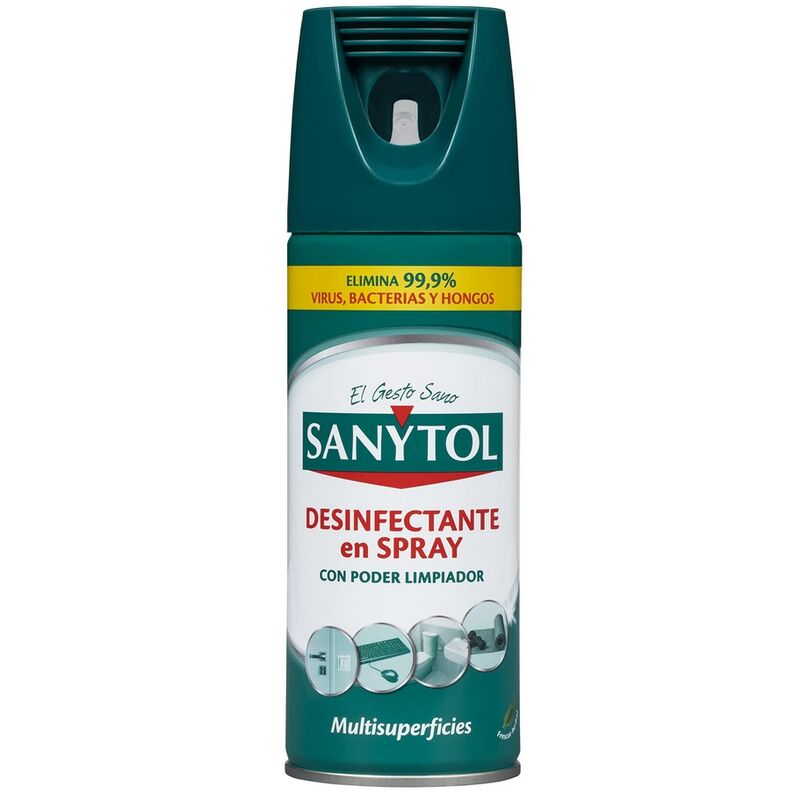 Sanytol Spray Desinfectante multisuperficies con poder limpiador elimina bacterias hongos y virus sin lejía perfume herb 400 8411660170514 s0597479