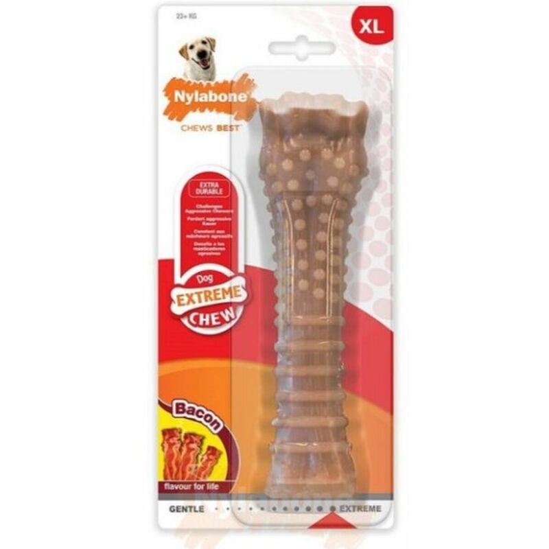 Mordedor de perro Nylabone Dura Chew Bacon Talla XL Nylon 0018214816256 S6101454 Nylabone