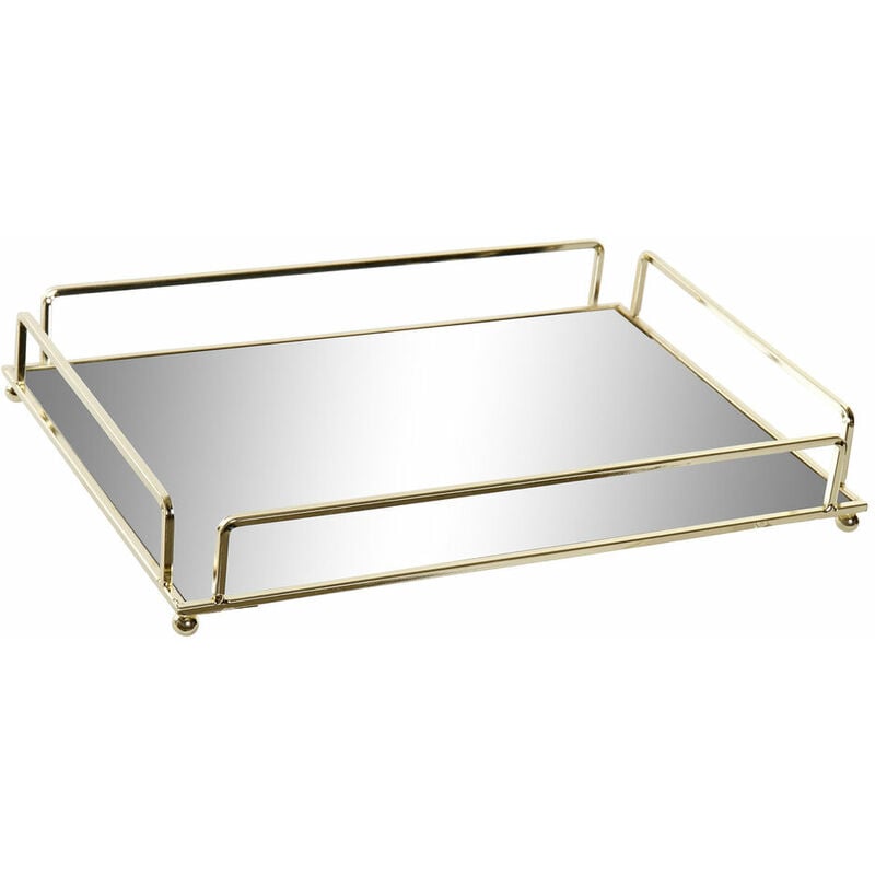 Bandeja Dkd Home decor espejo dorado metal 30 x 20 5 8424001706853 s3027705