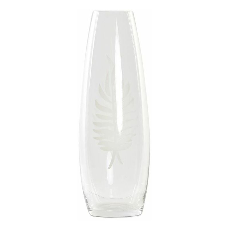 Dkd Home Decor cristal transparente blanco tropical hoja planta 9 x 25 cm 8424001968251 s3031028