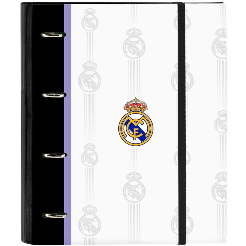 Carpeta de anillas Real Madrid C.F. Negro Blanco (27 x 32 x 3.5 cm) 8412688488681 S4307116 Real Madrid C.F.