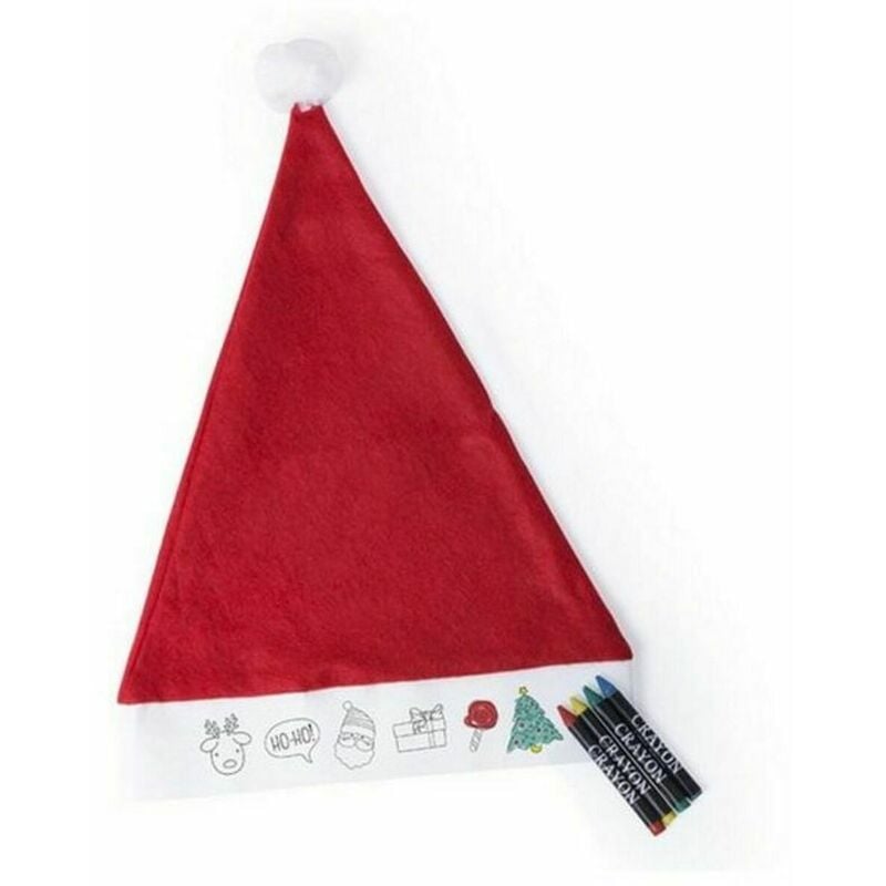 Gorro de Papá Noel para Colorear 145598 (50 Unidades) Rojo 4899888405054 S1448101 BigBuy Christmas