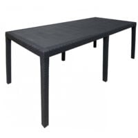 Dmora - Tavolo da esterno Abbaviva, Ripiano rettangolare allungabile da pranzo, Tavolo da giardino estensibile effetto rattan, 100% Made in Italy, 150/220x90h72 cm, Antracite