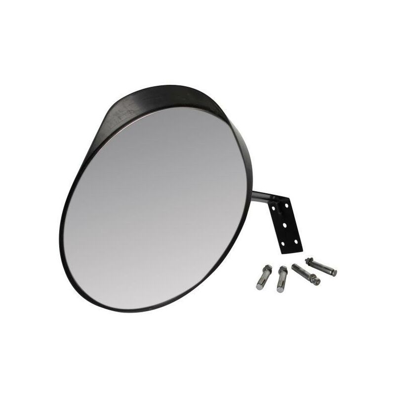 30cm Grand Angle Sécurité Road Mirror Miroir Convexe Courbé (noir