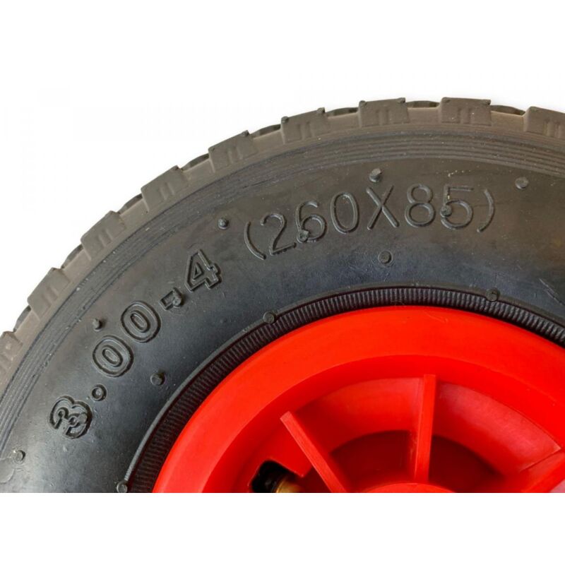 Lot De 2 Roues Gonflables Pour Diable 260x85mm (3.00-4) - Alésage 20mm Avec Rouleaux - Neuf