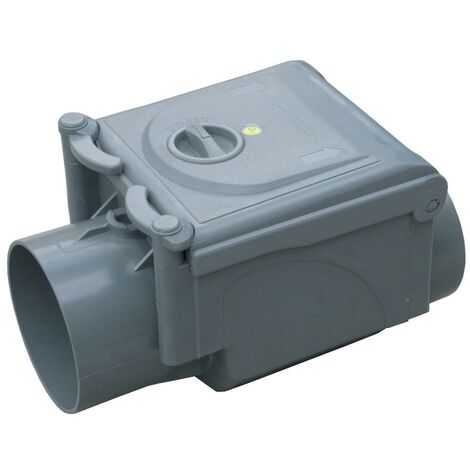 Outile – Clapet anti-retour PVC Ø 110 mm – Niveau à bulle intégré – Entrée femelle et sortie mâle à coller – Évite le refoulement d'eaux usées (1/4)