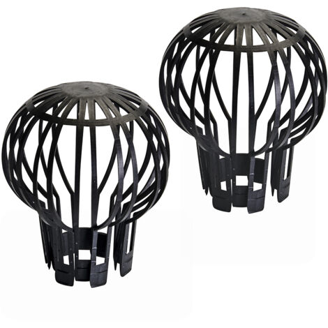 Silverline – Filtres pour descente de gouttière – Lot de 2 pièces – 10 cm de diamètre – Matériau résistant pour drainage optimal