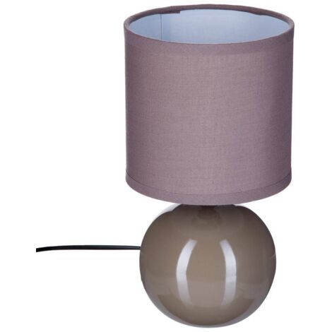 Lampe en Céramique Pied Boule Taupe brillant - Atmosphera