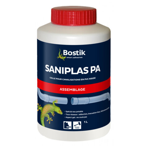 Colle pour canalisation en Pvc rigide Saniplas SA 1 litre Bostik (1/5)