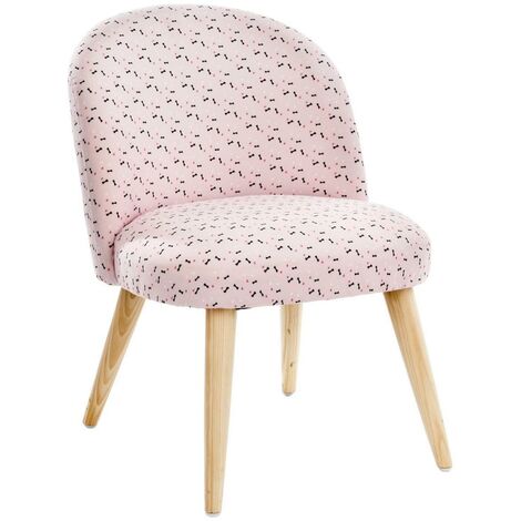Atmosphera – Fauteuil enfant Sweety – Structure en pin et piètement en bois d’hévéa – Assise 100% mousse polyuréthane – Dimensions 44x47x60 cm