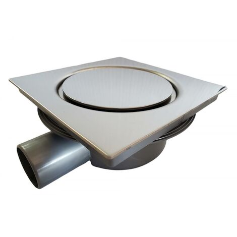 Outile – Bonde de douche inox 15x15 cm – Sortie horizontale Ø 40 mm – Système anti-remontées d’odeurs – Siphon extractible pour nettoyage facile (1/5)