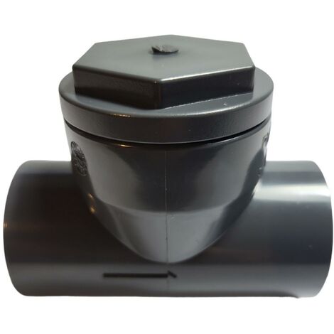 Outile – Clapet anti-retour à battant Ø 40 mm PVC – Bouchon fileté de visite – Joint torique d'étanchéité – Pression maximale 16 Bars