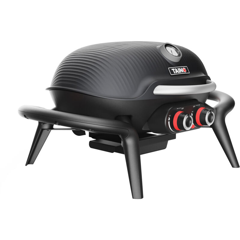 TAINO NETIS Grillwagen, grilltafel, rolwagen, grillstandaard, klein, met wieltjes, buiten, balkon, tuin, terras, zwart